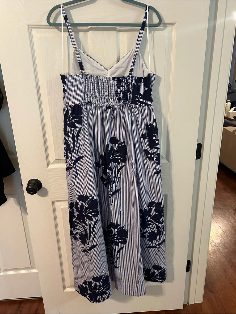 Abercrombie & Fitch Blue and Navy Floral Stripe Maxi Dress